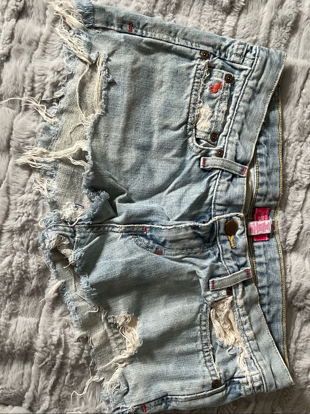 Abercrombie & Fitch Light Blue Distressed Denim Jean Shorts